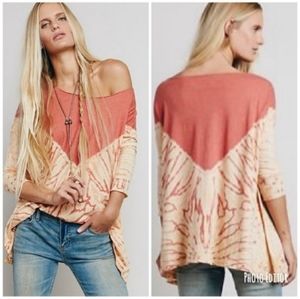 We the Free LA Living Coastal Tie Dye Asymmetrical Swing Tunic 3/4 Sleeve